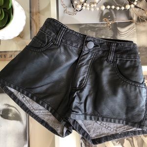 Vegan Leather Shorts
